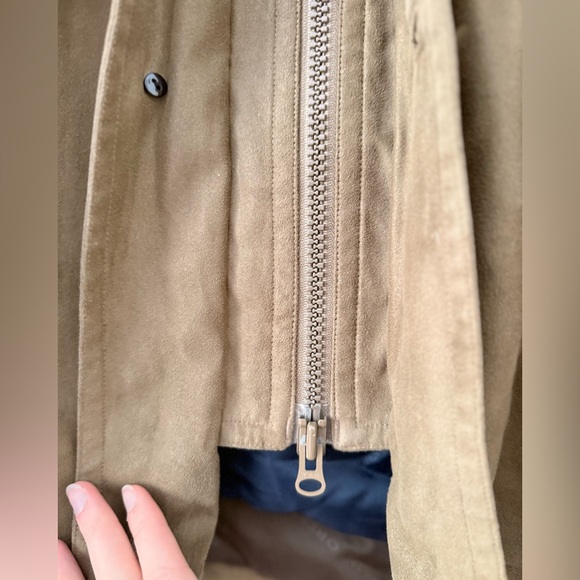 RAINFOREST Mens Size L Tan (2in1) Down Coat Leather Collar Military Field Jacket - Picture 5 of 16